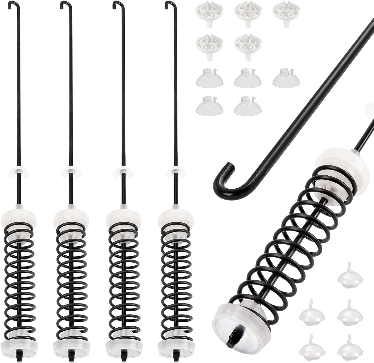 Upgraded W10780045 Washer Suspension Rods Kit for Amana Whirlpool Kenmore | Replacement Suspension Rod Kit Fits NTW4516FW3, RTW4516FW2, RTW4641BQ0, WTW4816FW2, WTW4800BQ1 and NTW4605EW0 Washers