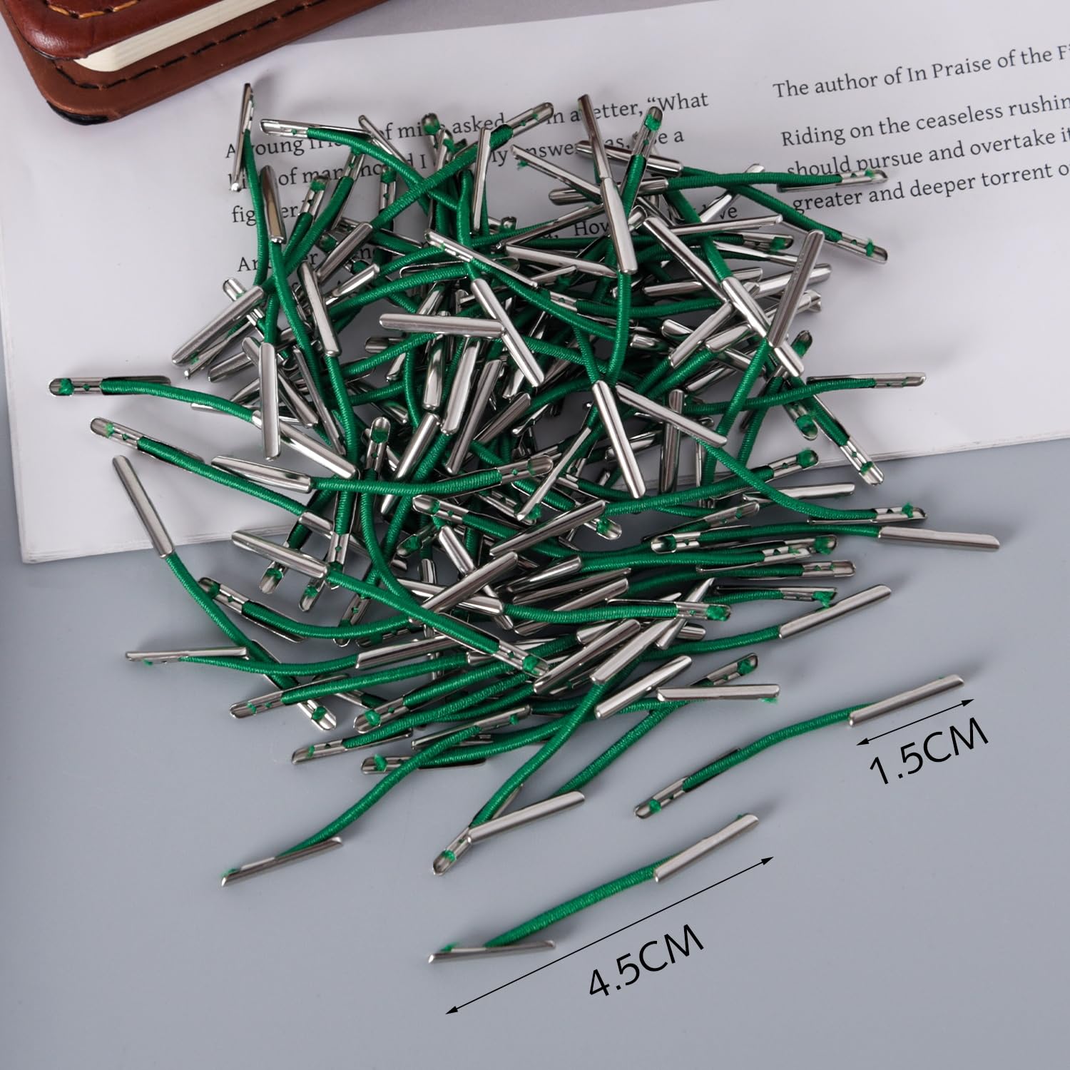 Lot de 100 étiquettes de trésor en métal de 4,5 cm, étiquettes de trésorerie à extrémité métallique, étiquettes de trésor, étiquettes portatives, attaches de bureau pour organiser des documents papier