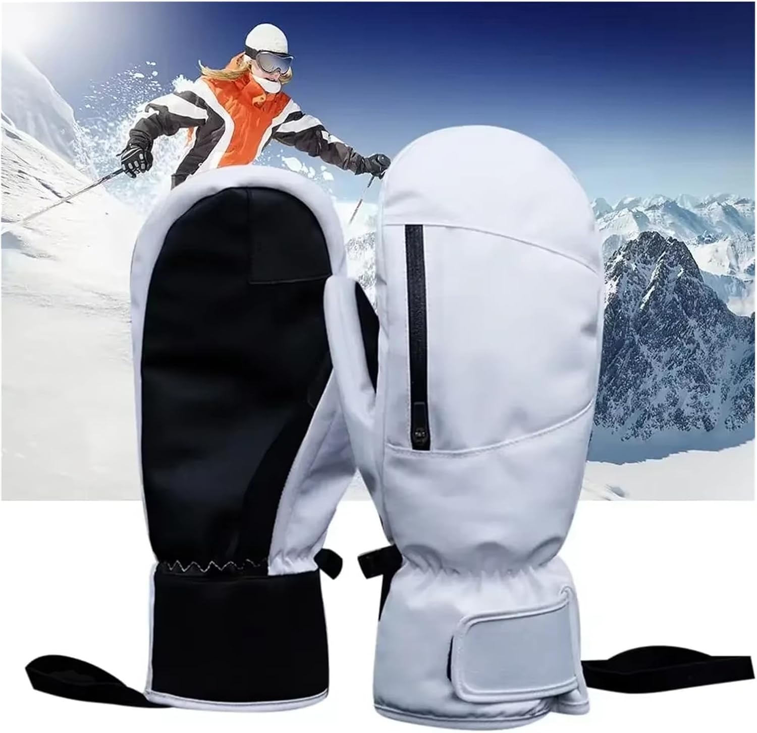 Waterproof Winter Skiing Gloves Thermal Touch Screen Snowboarding Mittens for Men and Women Warm Thick Snowmobile Gloves