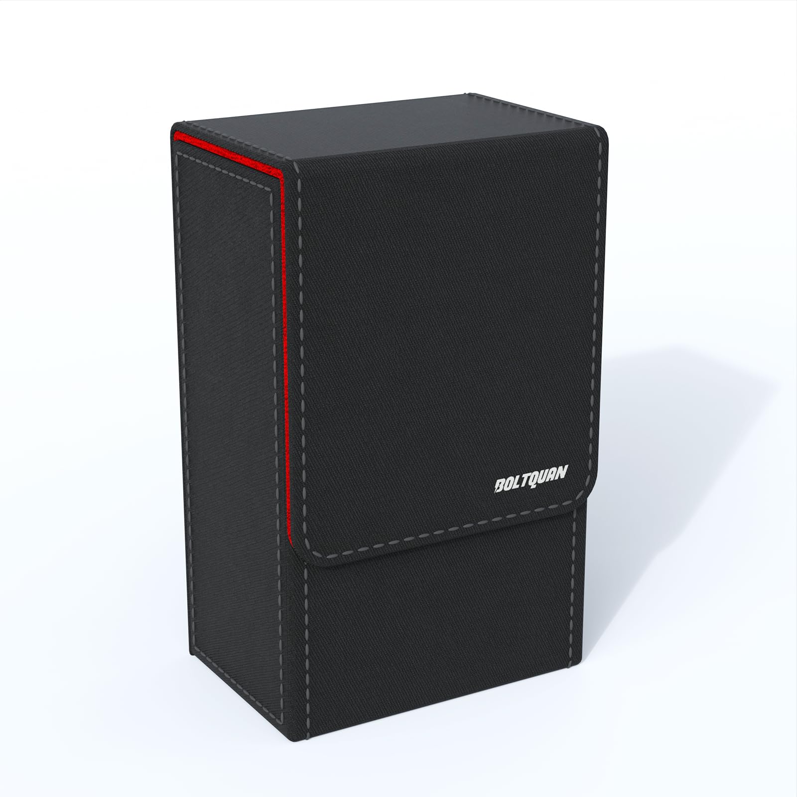 Black Tarot Card Holder with Red Interior; Fold Top Tarot Card Box Case with Magnetic Lid Closure; Fits Standard Tarot Card Deck; Holder Measures Standard Size 5.39 x 3.38 x 2 In (137*86*51mm) (Red)