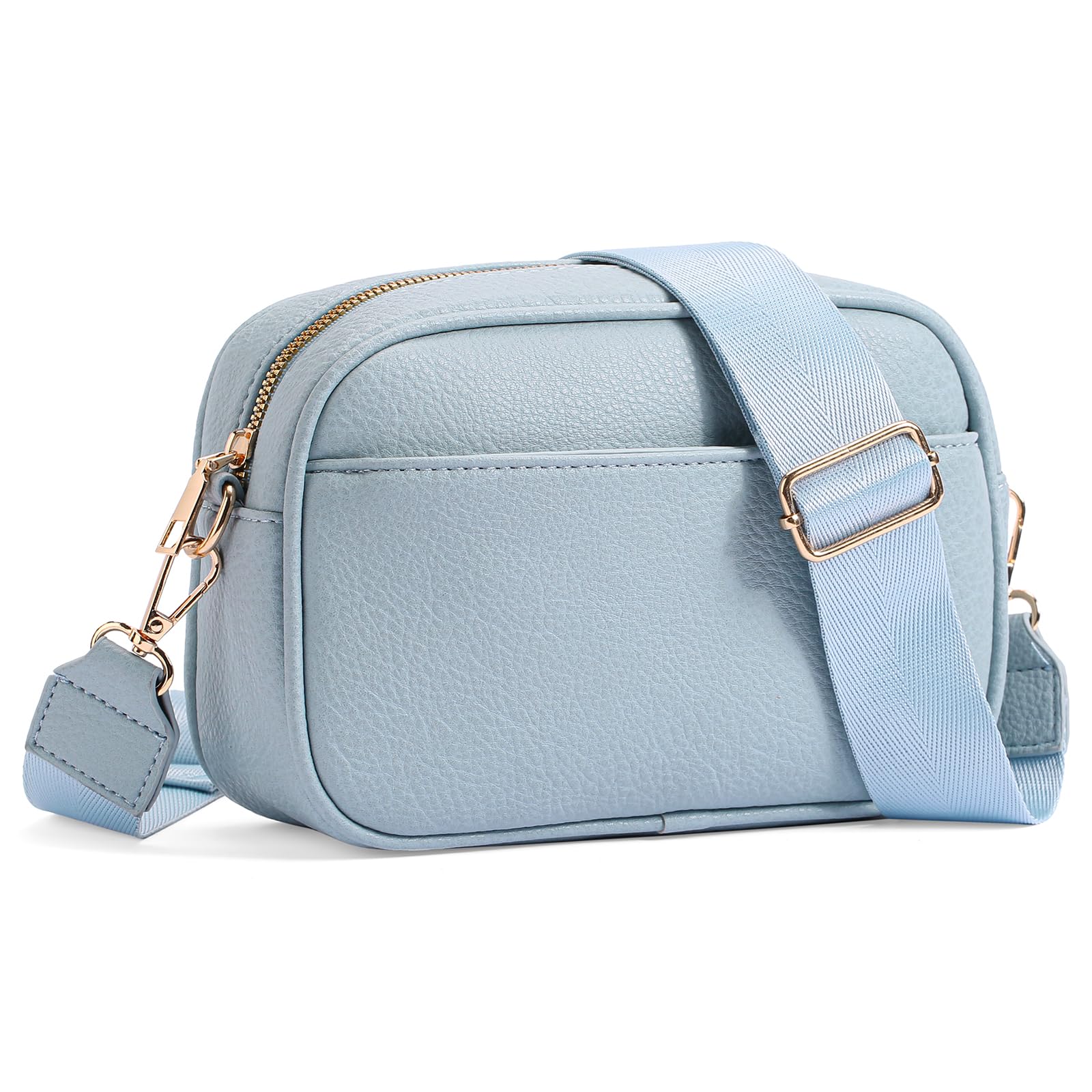 GAEKEAO Small Crossbody Bags for Women Vegan Leather Wide Strap Trendy Design Camera Bag Purse Shoulder Handbag Travel