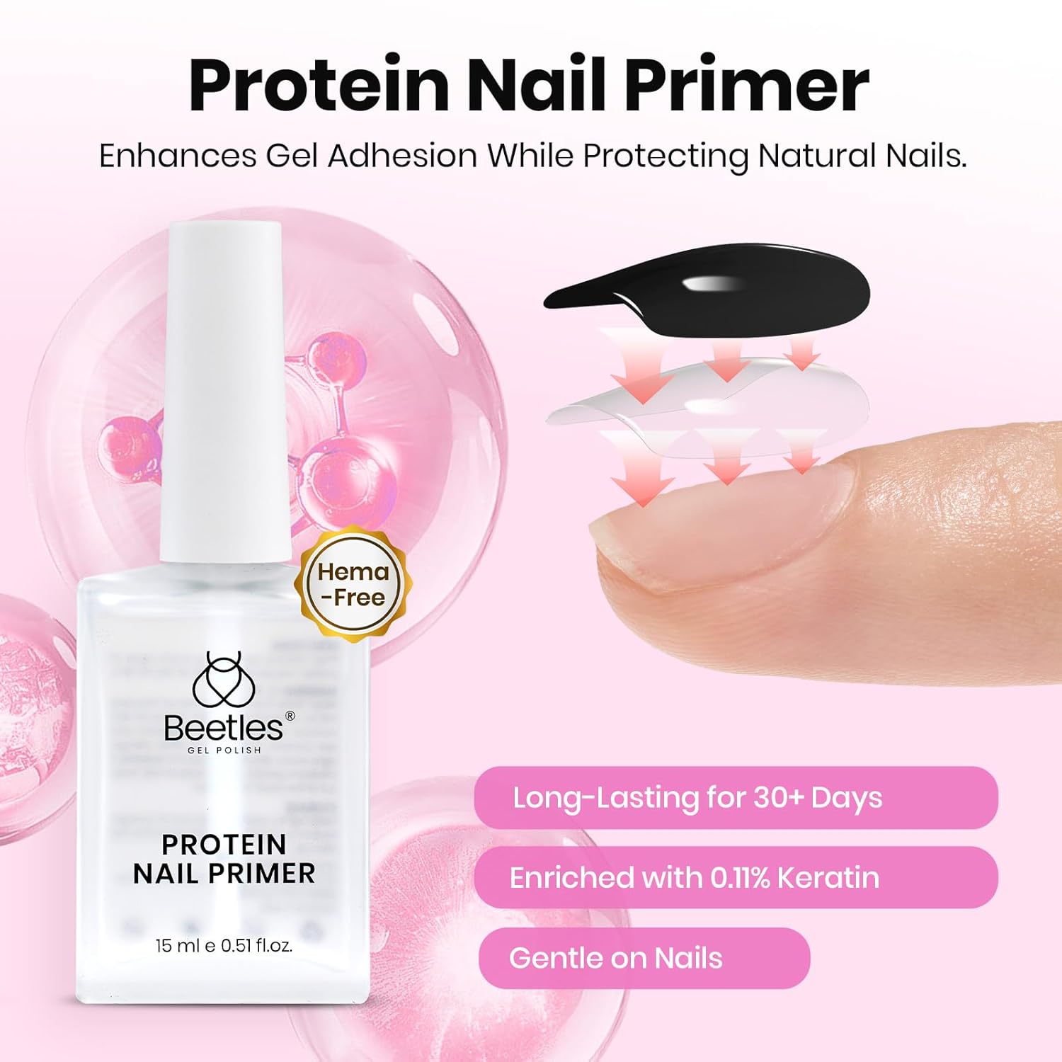 Beetles Tipex Lite Nail Tips Kit with Dehydrator & Primer, Long Square Full Cover Clear Nails 256PCS 16 Sizes, Mini UV Lamp, 20g Solid Nail Glue, Base & Top Coat, All-in-One Nail Starter Kit