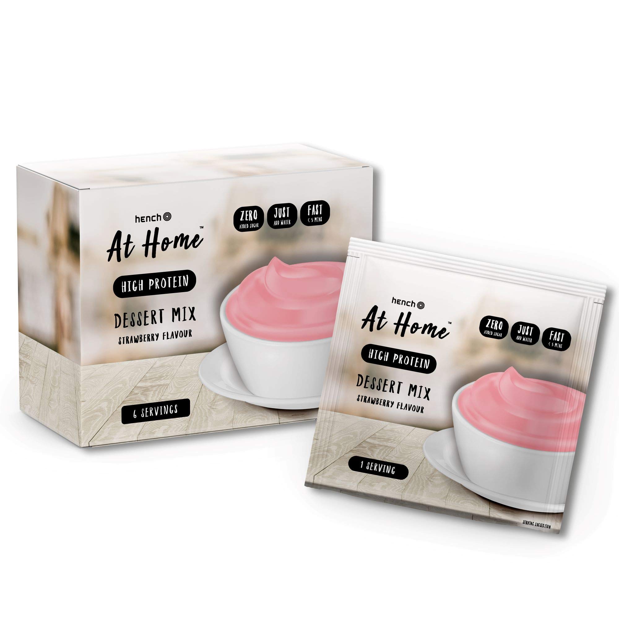 Hench at Home™ Dessert Mix - High Protein - No Added Sugar - Just Add Water (Strawberry, 6 x 30g)