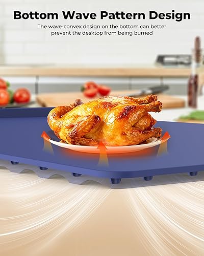 Miniatura 5 de Tapete de calentamiento eléctrico para alimentos (paquete de 2 unidades), bandeja calentadora de silicona de calentamiento rápido de superficie