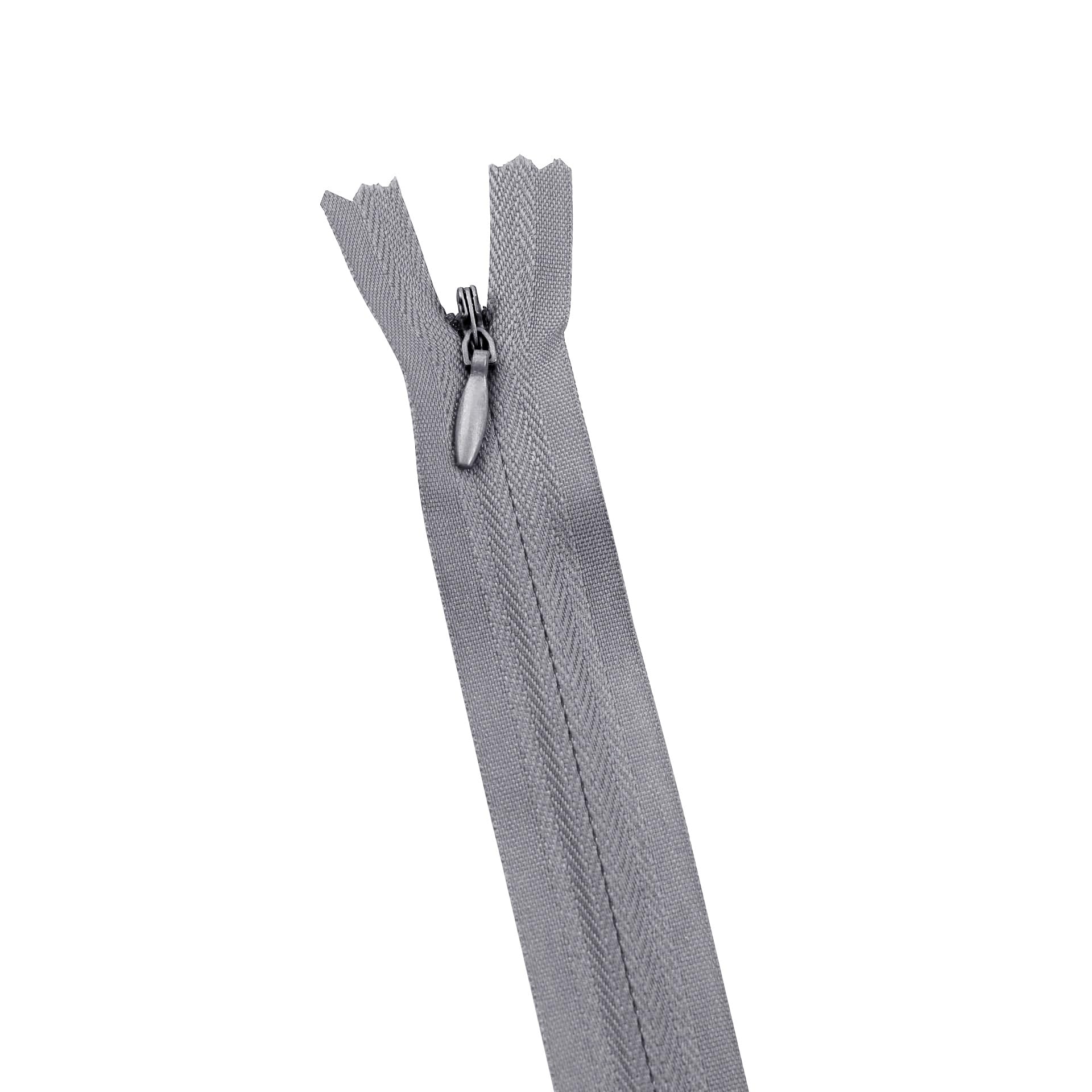 Zips for Sewing 10Pcs/Pack 28cm 35cm 40cm 45cm 50cm 55cm 60cm 3# Invisible Zipper Nylon Coil for DIY Handcraft Cloth Sewing Accessories Sewing Supplies(316 Gray,50cm)