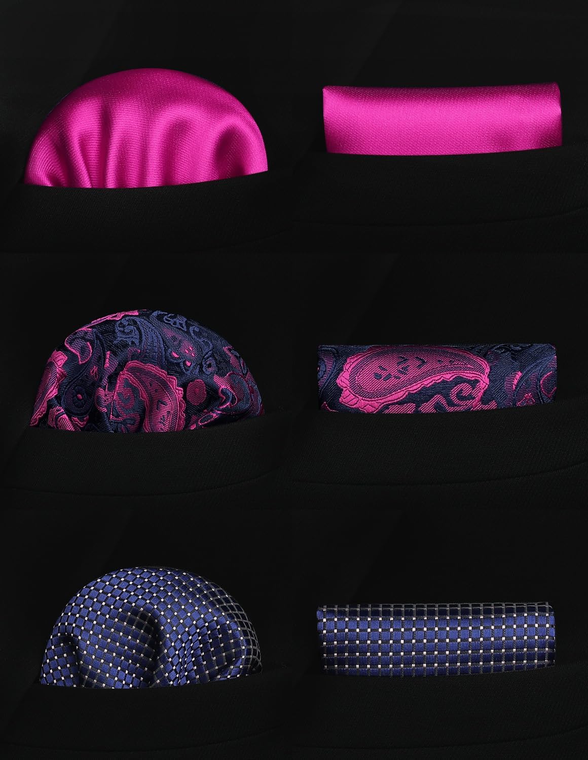 HISDERN Mens Ties and Pocket Square Set Business Elegant Ties for Men Classic Lot 3 Pcs Wedding Party Neckties & Handkerchief