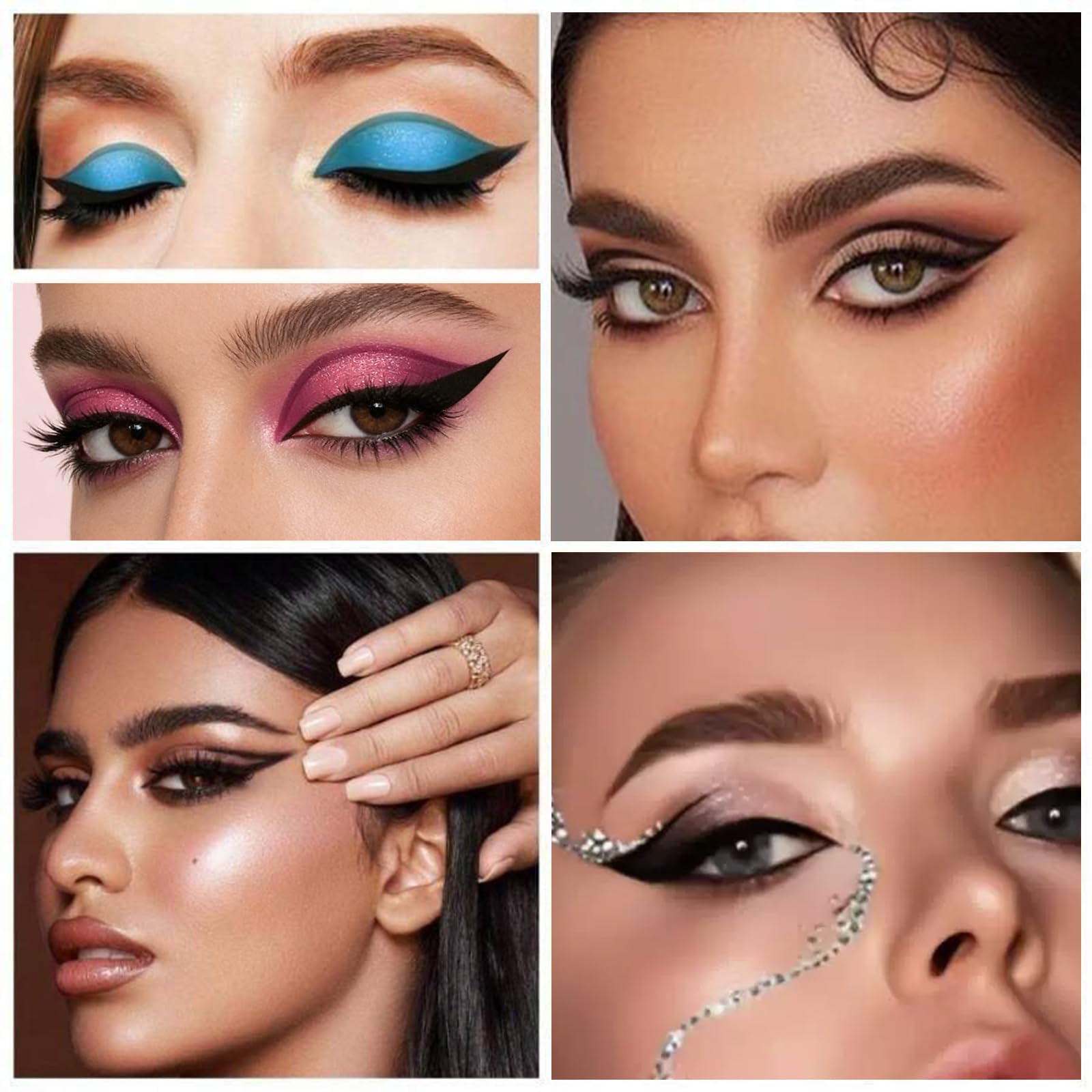 7 par Lazy Eye Shadow Eyelash Patch, 2 w 1, naklejki do cieni do powiek, brokatowe cienie do powiek, eyeliner, samoprzylepne, 7 kolorów, na wesele, imprezę, na co dzień, na karnawał i do