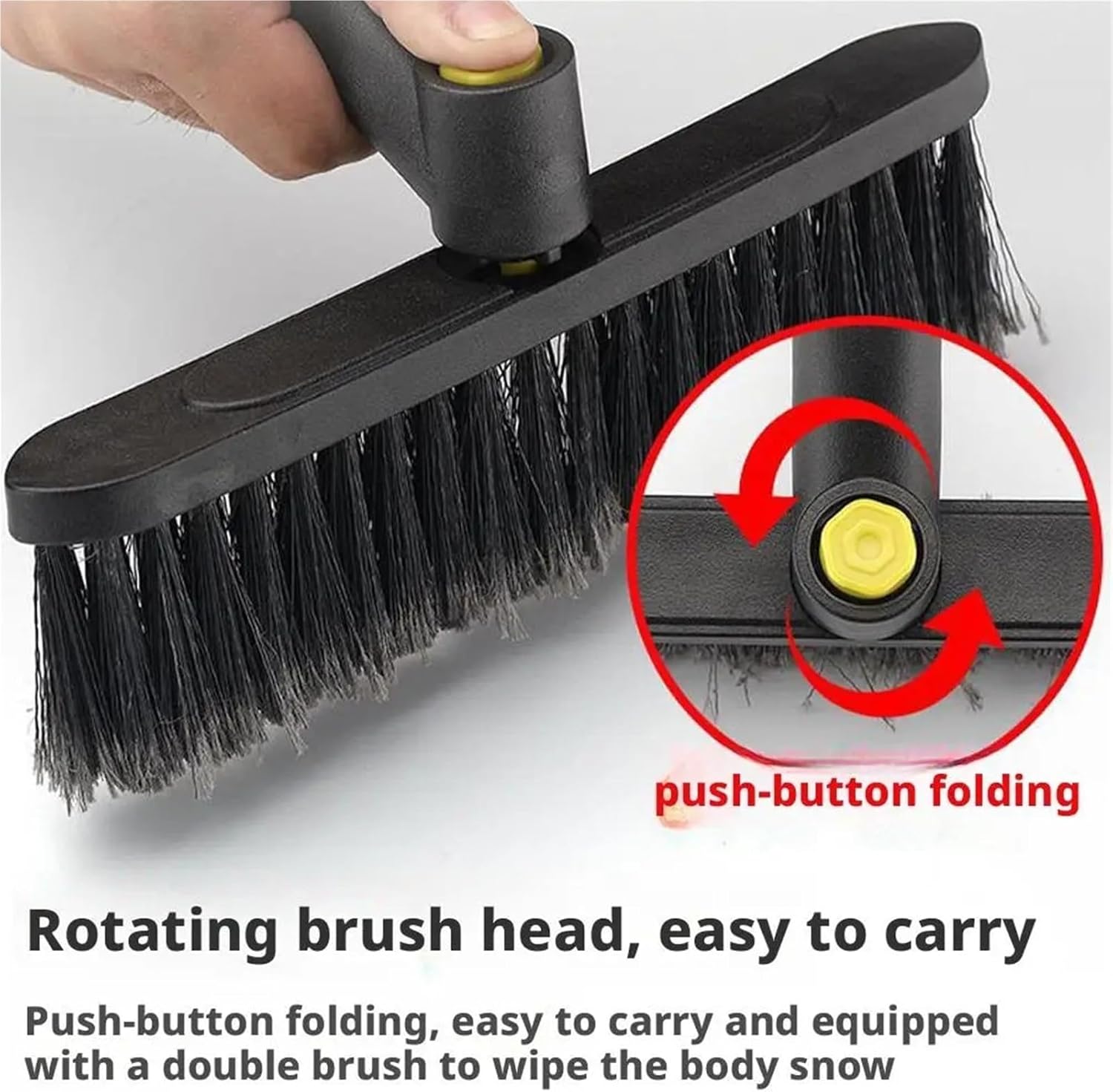 Extendable Detachable Winter Snow Shovel Ice Scraper and Windshield Snow Brush Cleaner Tool(Orange)