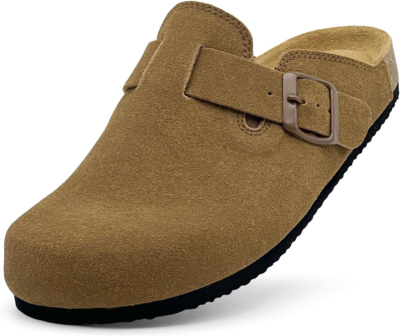 Kids Suede Clogs Boys Girls Sandals Cork Footbed Toddler Slip-on Slippers Indoor Outdoor Cute Sandals Classic Adjustable Buckle
