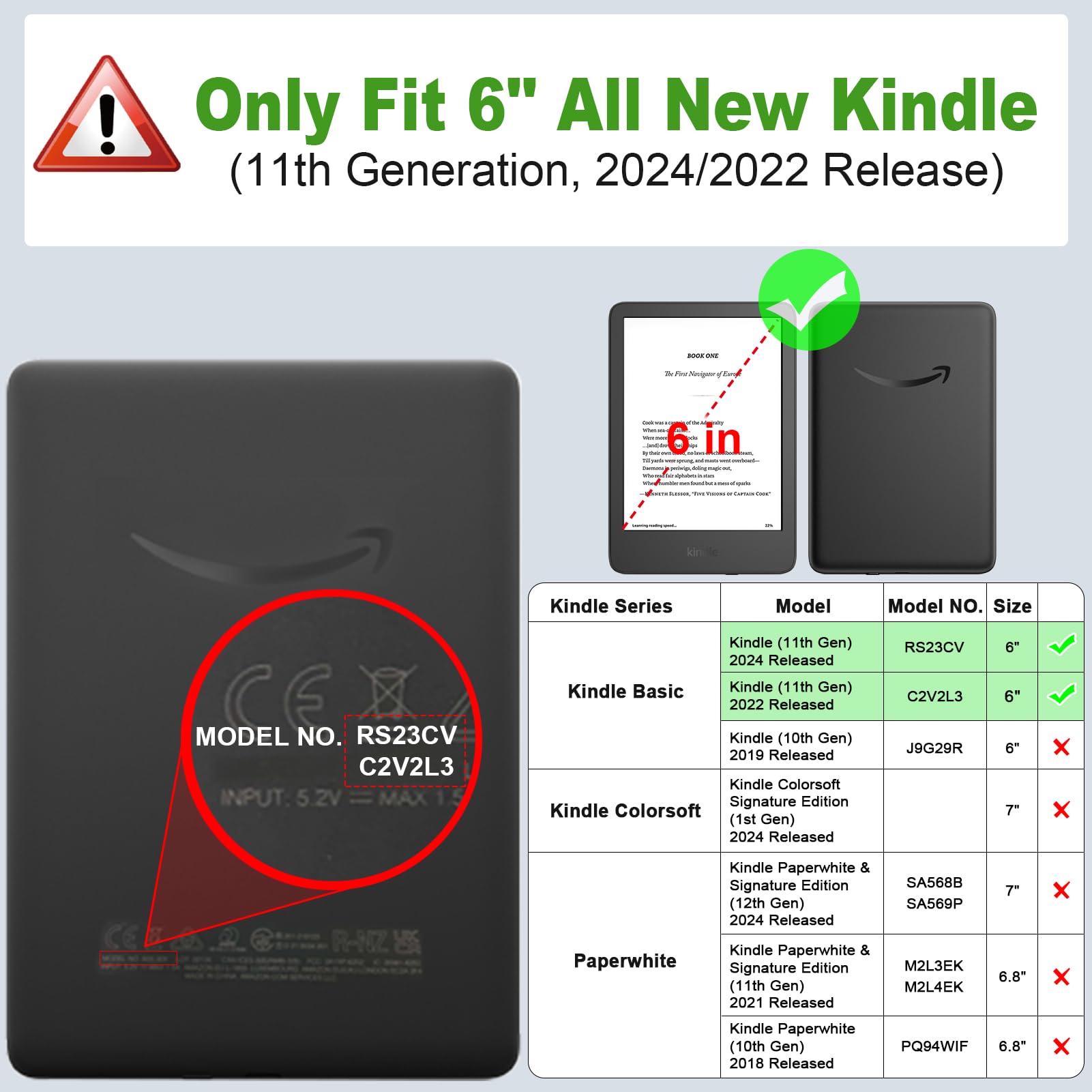 Amazon.co.jp: Fintie スタンドケース 6インチ 全新品Kindle(第11世代