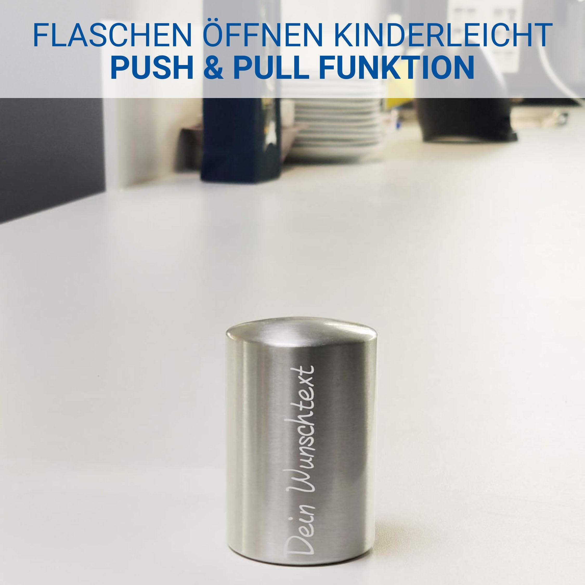 Elasto Apribottiglie Push & Pull – Regali per uomini per Natale – Apertura di bottiglie di sughero – Robusto sollevatore capsule come accessorio bar