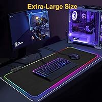 Vista 8 de Mouse Pads Gaming Accessories RGB Mause Pad Computer Keyboard Mat LED Gamer Cute Laptops Luminous Mats Offices Pc Complete Mats,600x300x4MM