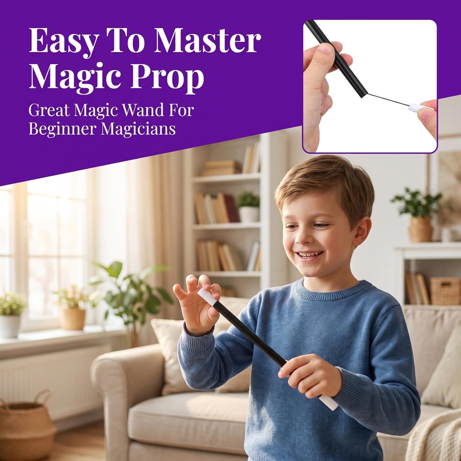 Self-Rising Magician Wands, 4 Pcs Abs Props, 9.84 Inch image 5