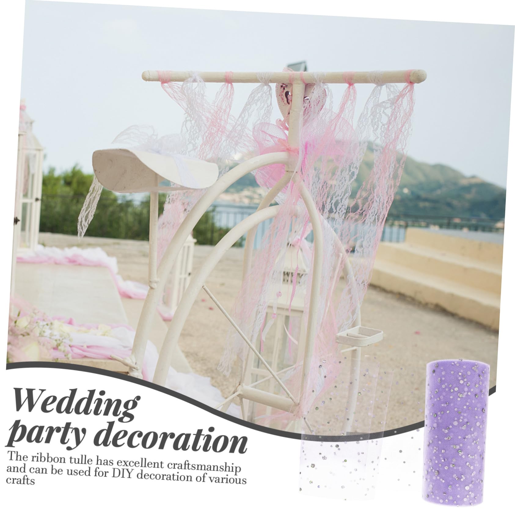 SEWACC 5rouleaux Tulle Décoratif Maille Yards De Tulle Pour Diy Décorations De Fête Mariage Et Anniversaire