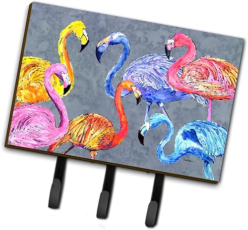 Caroline's Treasures 8871TH68 Flamingo Six Senses - Soporte para correa o llavero, ganchos de pared, ganchos para llaves, soporte para colgar