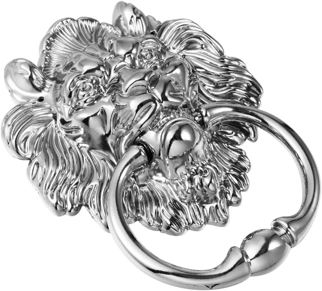 Lion Head Door Knocker Ring Pulls Handles, Cabinet Ring Knobs,Zinc Alloy Door Knocker, Metal for Dresser Drawer Cupboard Antique Upholstery-4pcs