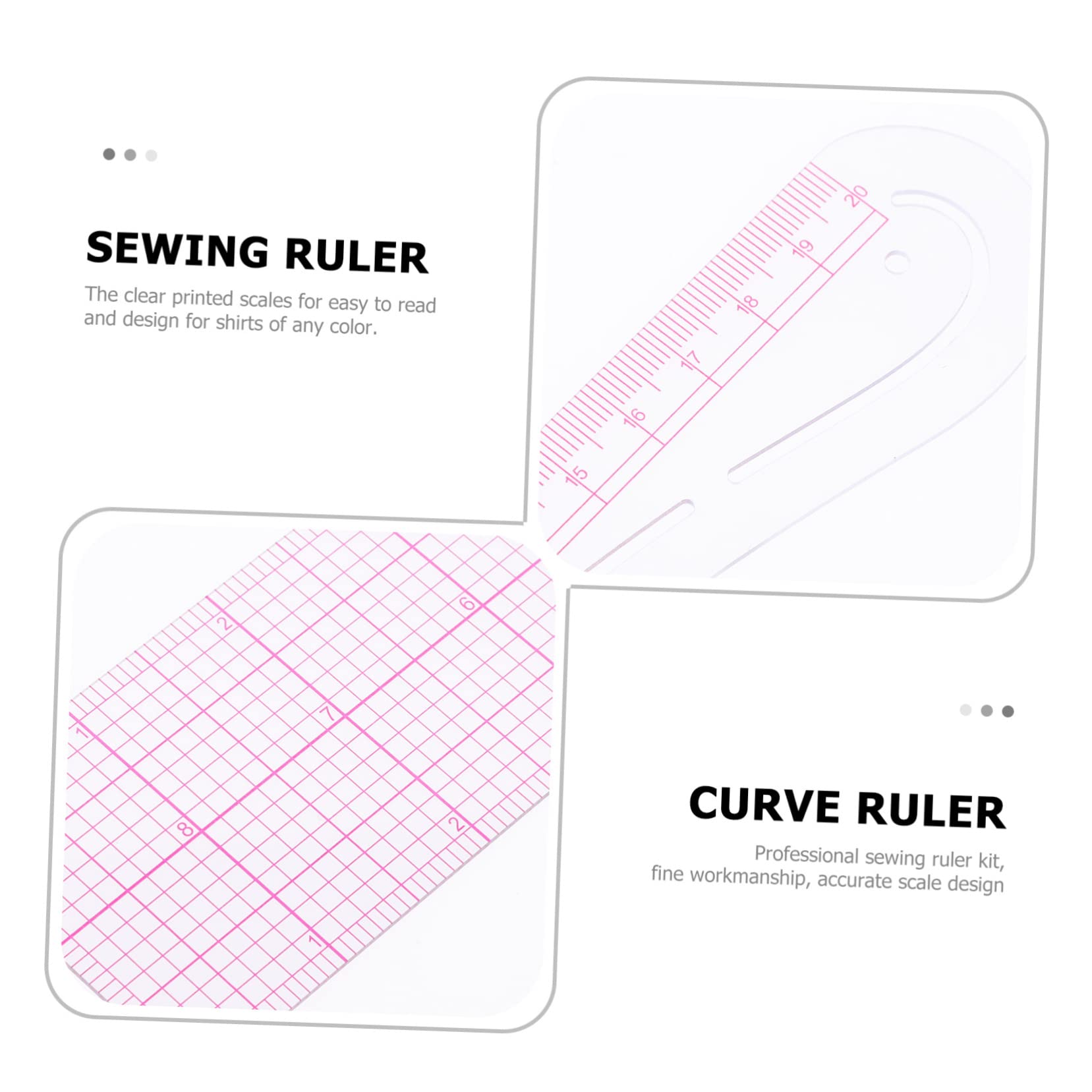 ARTIBETTER Reglas Transparentes Curvas Para Costura Y Acolchado Herramienta Resistente Para Dibujo Y Corte Manual Para Principiantes Y Diseñadores De Ropa 4 Piezas X 4