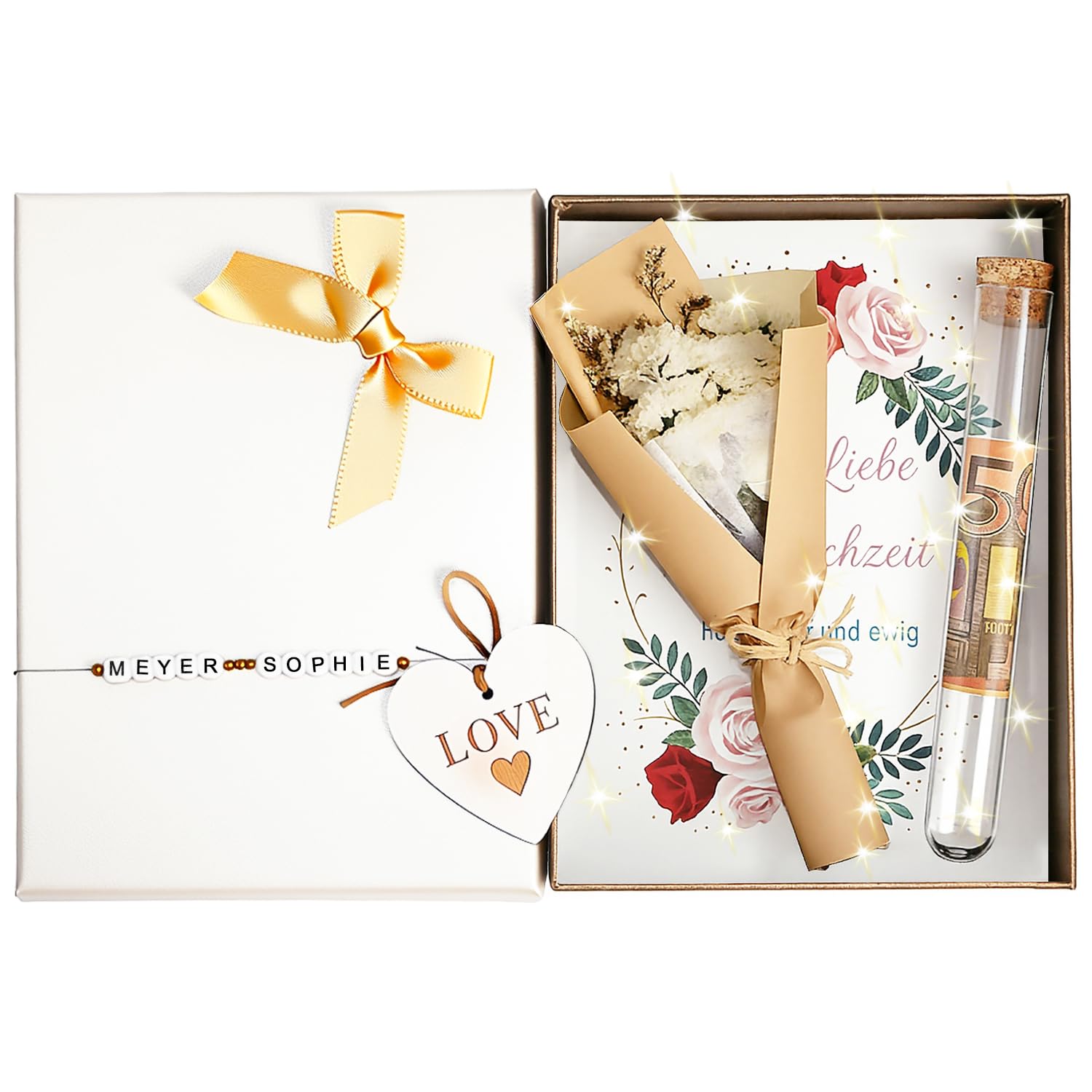 LED Flaschenlicht Hochzeit，Hochzeitsgeschenke für Brautpaar,Geldgeschenke Hochzeit Verpackungen Hochzeitsgeschenke Geld Leuchtflasche für Frisch Verliebte Geburtstag Weihnachten