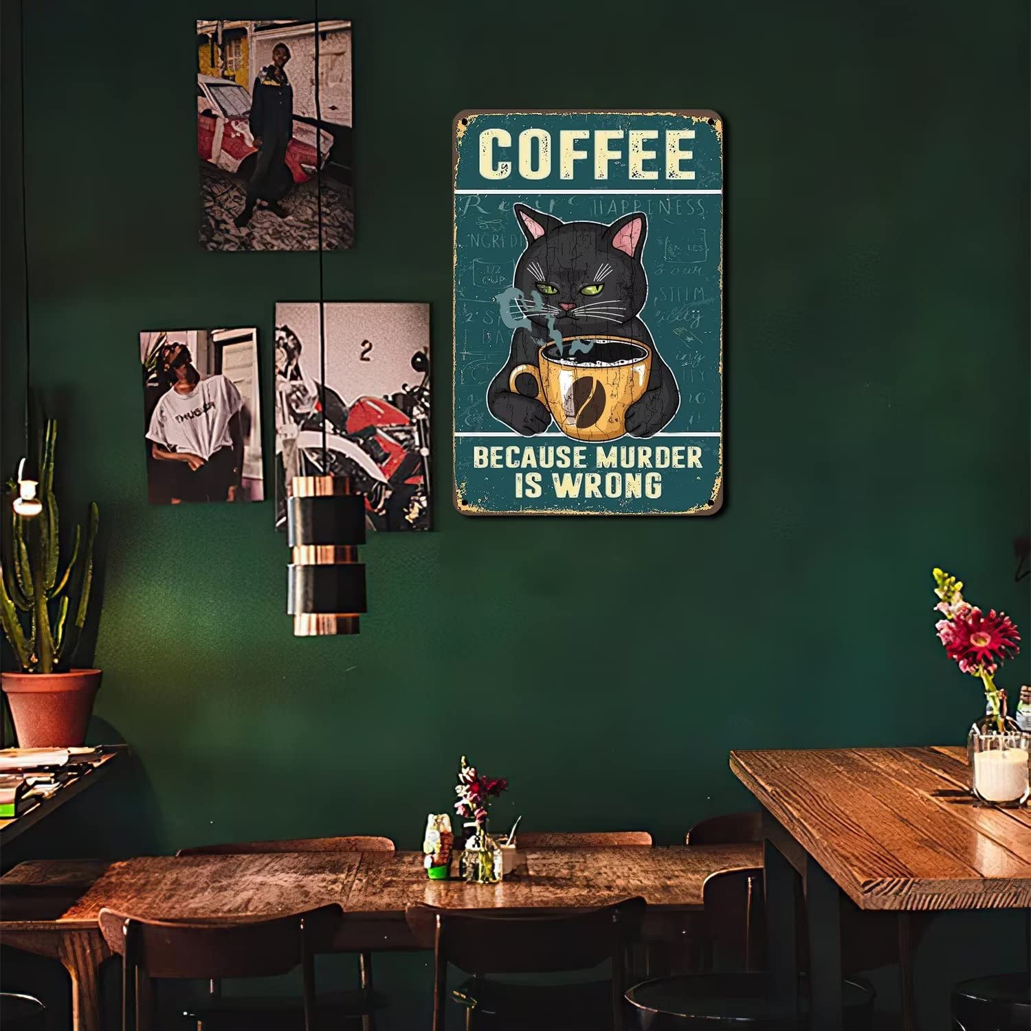 Amazon.co.jp: Coffee Because Murder Is Wrong レトロ 猫 コーヒー