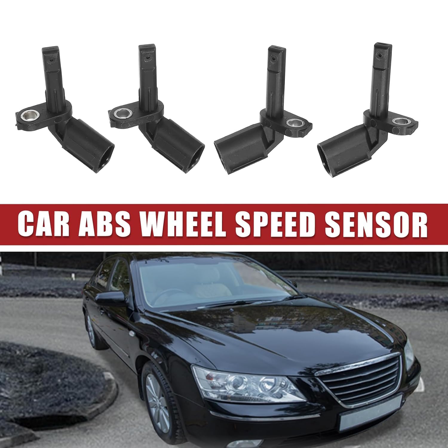 ABS Wheel Speed Sensor 4PCS Front Rear Left Right – Compatible with Porsche Macan 2015 2016 2017 2018 – Replaces OE 95B927803B 95B927804B – Durable Plastic Metal Construction