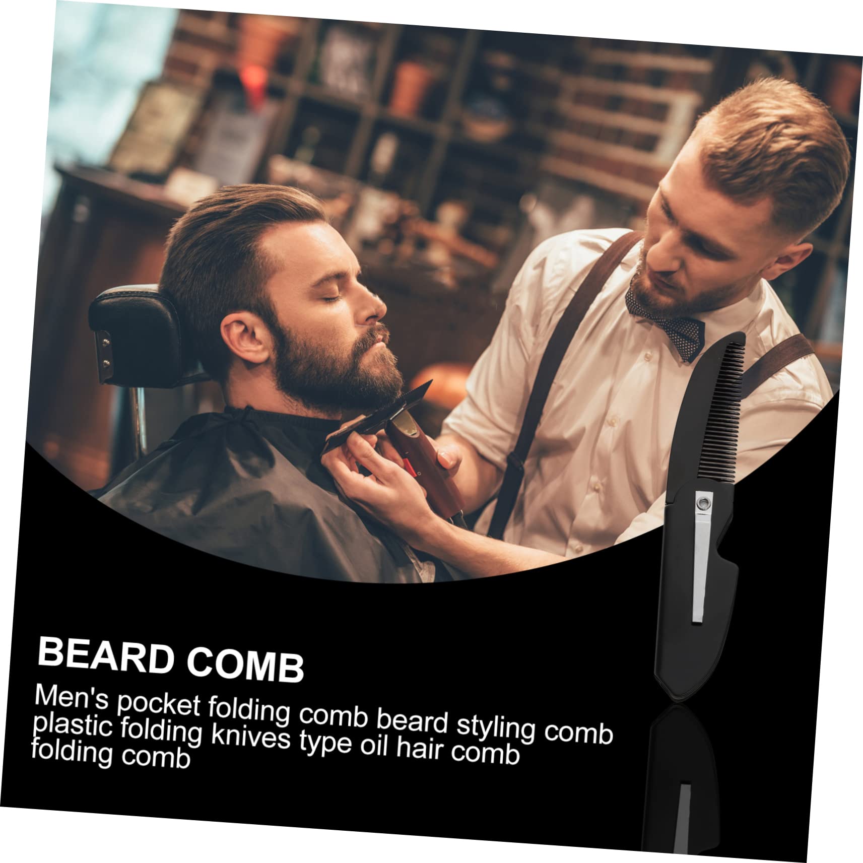 MAGICLULU Kit Per La Di Barba E Baffi 4 Pezzi Set Di Pettini Spazzola Pettini Pieghevoli in Plastica Accessorio Per Da Uomo Delicato Sulla Pelle Per Uso Quotidiano in Viaggio 4 Pezzi*4