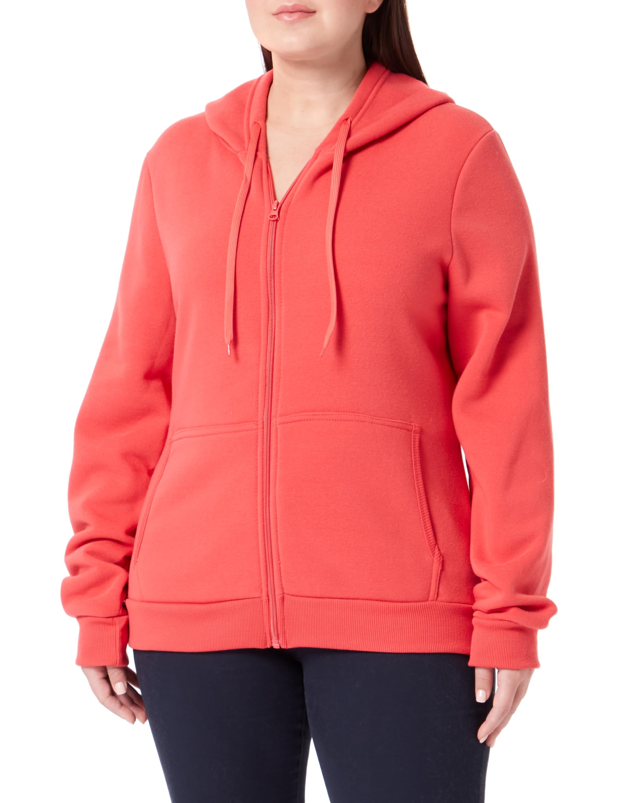 Nally Damska stylowa bluza z kapturem z zamkiem błyskawicznym, poliester, letnia czerwień, rozmiar XXL, czerwony (Summer Red), XXL
