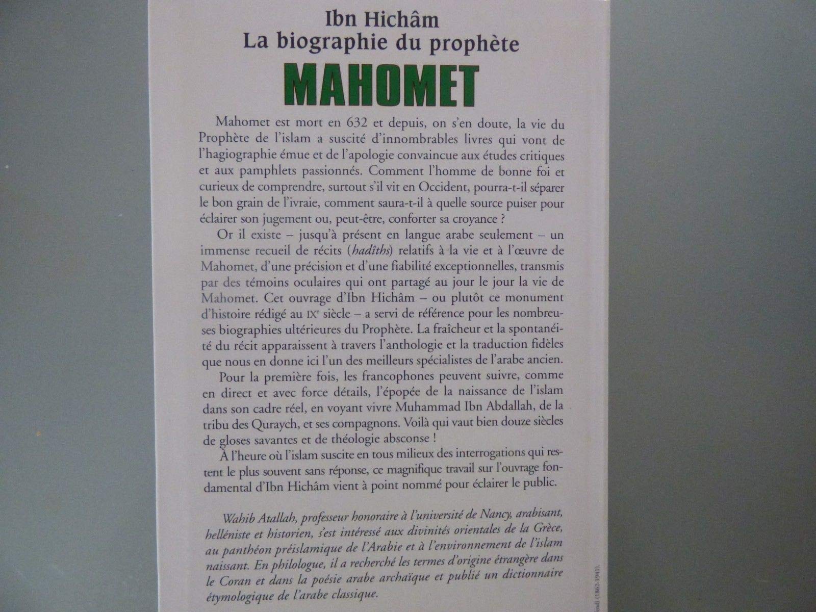 La vie du prophète Mahomet