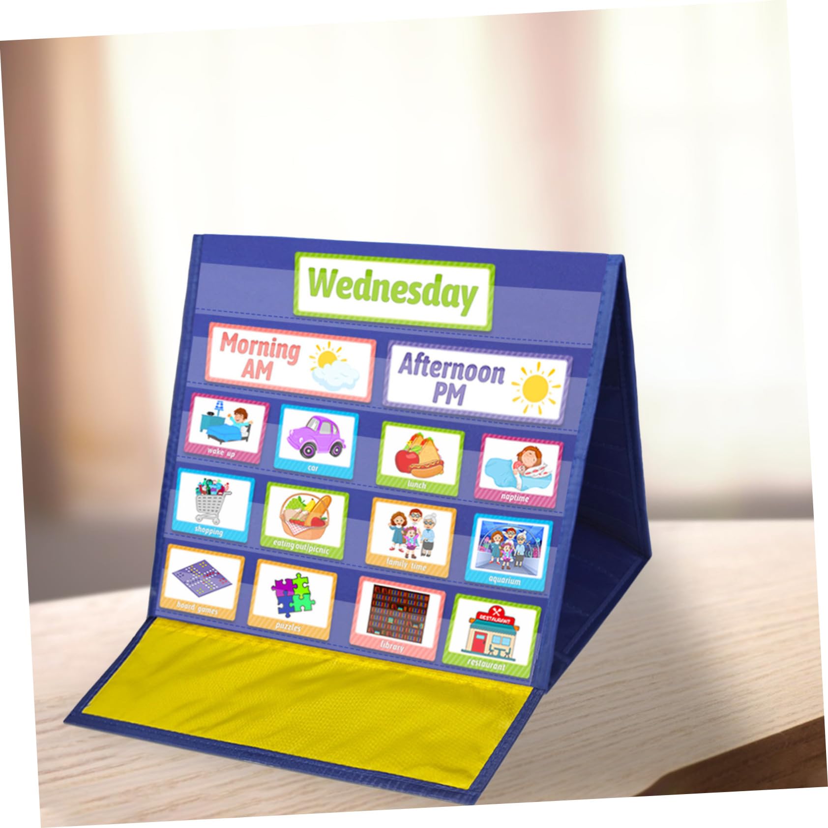 Zerodeko Tabla De Tareas Visual Para Niños Tamaño Único Azul, Horario Infantil Doble Cara, Planificador Semanal y Diario Para Uso Casa y Escuela