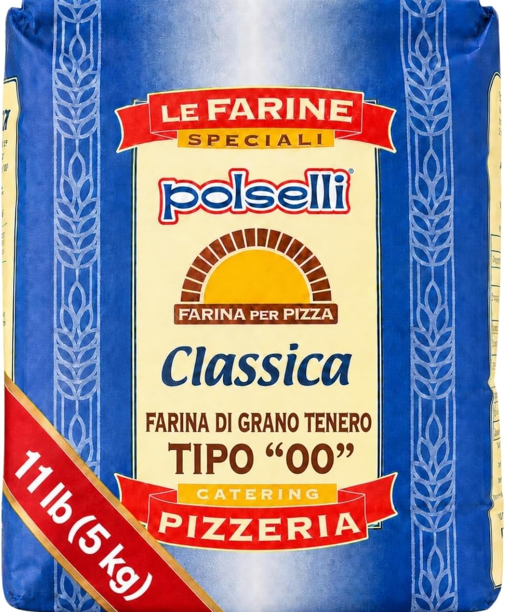 Classica, Tipo "00" Double Zero Flour Extra Fine, 11 lbs (5 kg), Neapolitan Italian Pizza flour, Bread, Pasta, and more, All Natural, Unbleached, Unbromated, No Additives,Product of Italy