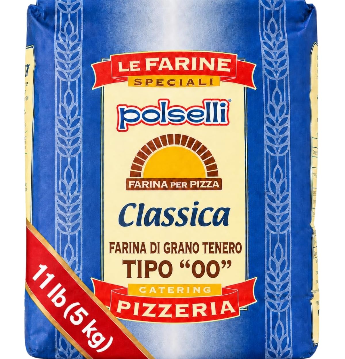 Polselli - Harina clásica italiana de trigo tierno, tipo "00", 5 kg, especial para pizza napolitana