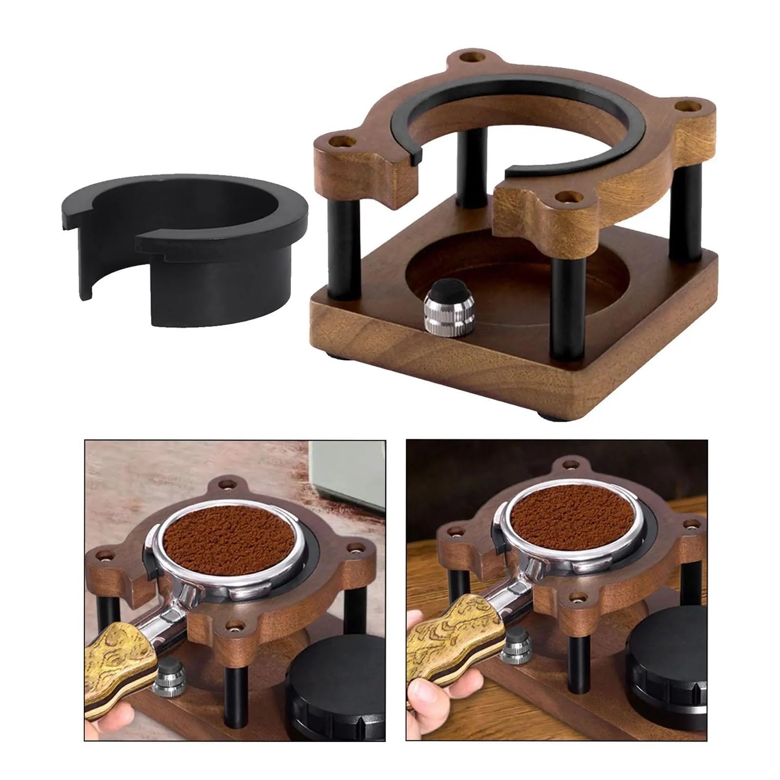 Stazione Di Pigiatura Del Caffè Manuale In Legno for Espresso Base Da 51/53/58 Mm for Tavolo Da Caffè Cucina Caffetteria Supporto Stabile