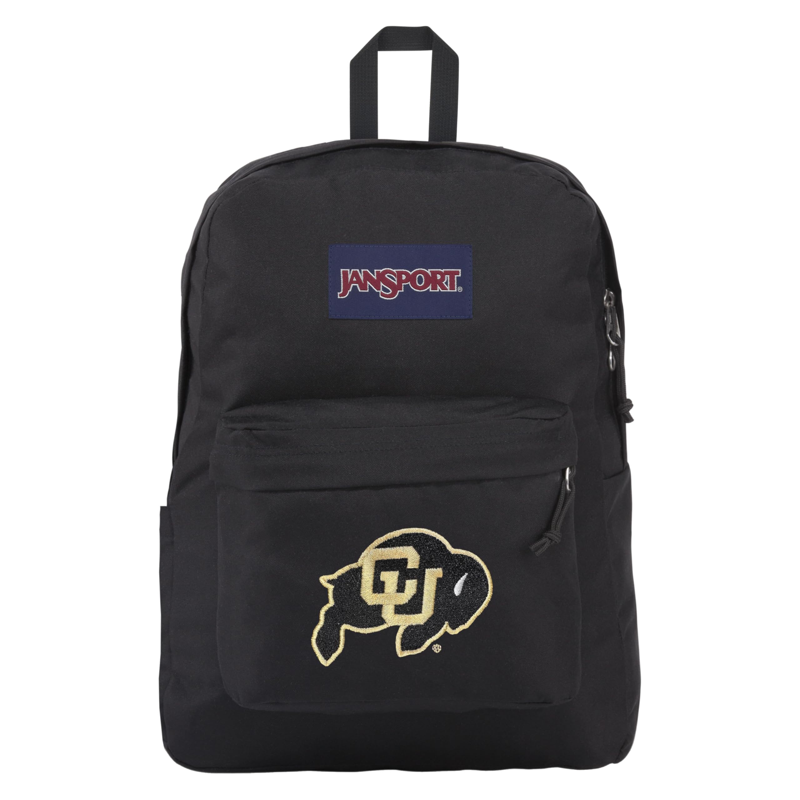 JanSport NCAA Officially Licensed Backpack, Colorado Buffaloes, Superbreak Plus with Padded 15'' Laptop Sleeve, Spacious Computer Bag for Men &amp; Women, Durable Daypack with Bottle Pocket, Black