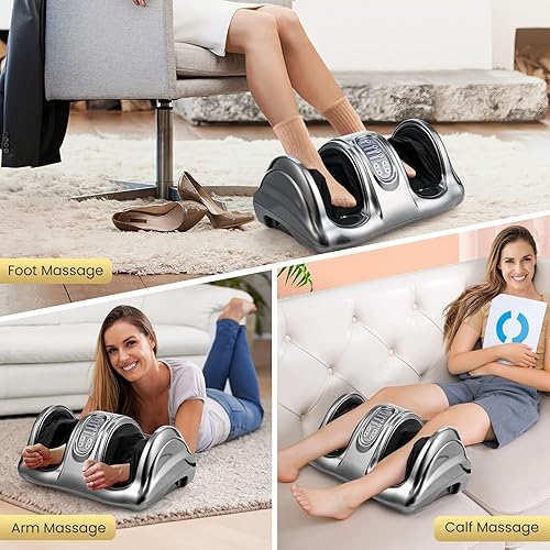 Miniatura 5 de WELLHUT Máquina masajeadora de pies Shiatsu, masajeador de pies y pantorrillas para tobillo, brazo de pierna de pantorrilla, rodillo de amasado