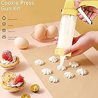 Vista 5 de Prensa de galletas, prensa de galletas Spritz para hornear, kit de pistola prensadora de galletas espesante con 16 discos y 6 boquillas de glaseado