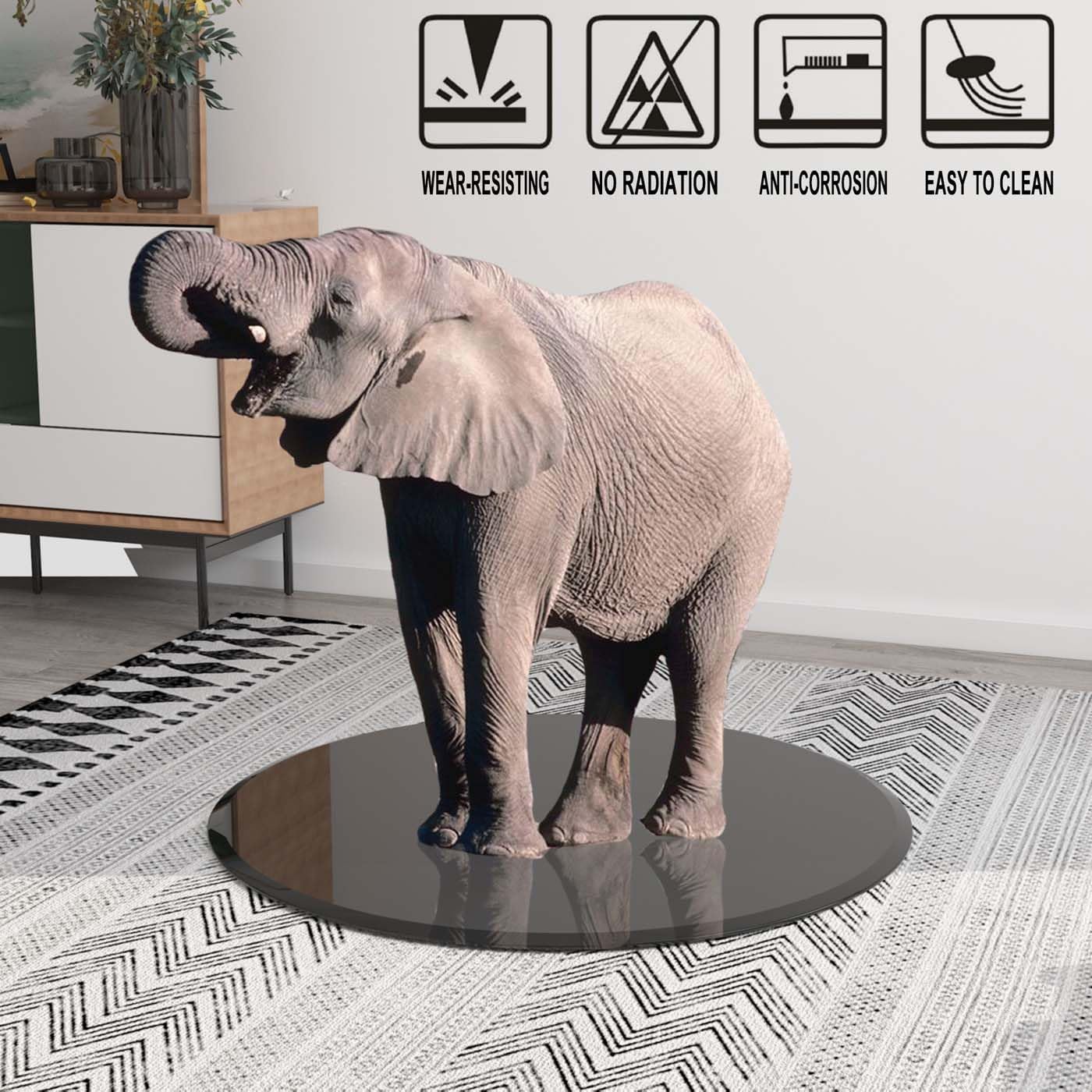 24-Inch Black Tempered Glass Table Top – 1/2" Thick, Smooth Beveled Edge, Heat & Impact Resistant – Round Glass Cover for Home, Office, Patio, Coffee and End Table