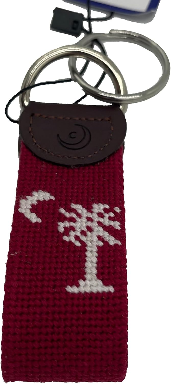 Charleston Belt Citadel Hand-stitched Needlepoint Key Fobs Genuine Leather Logo Spike Big Red Class Ring Officially Licensed