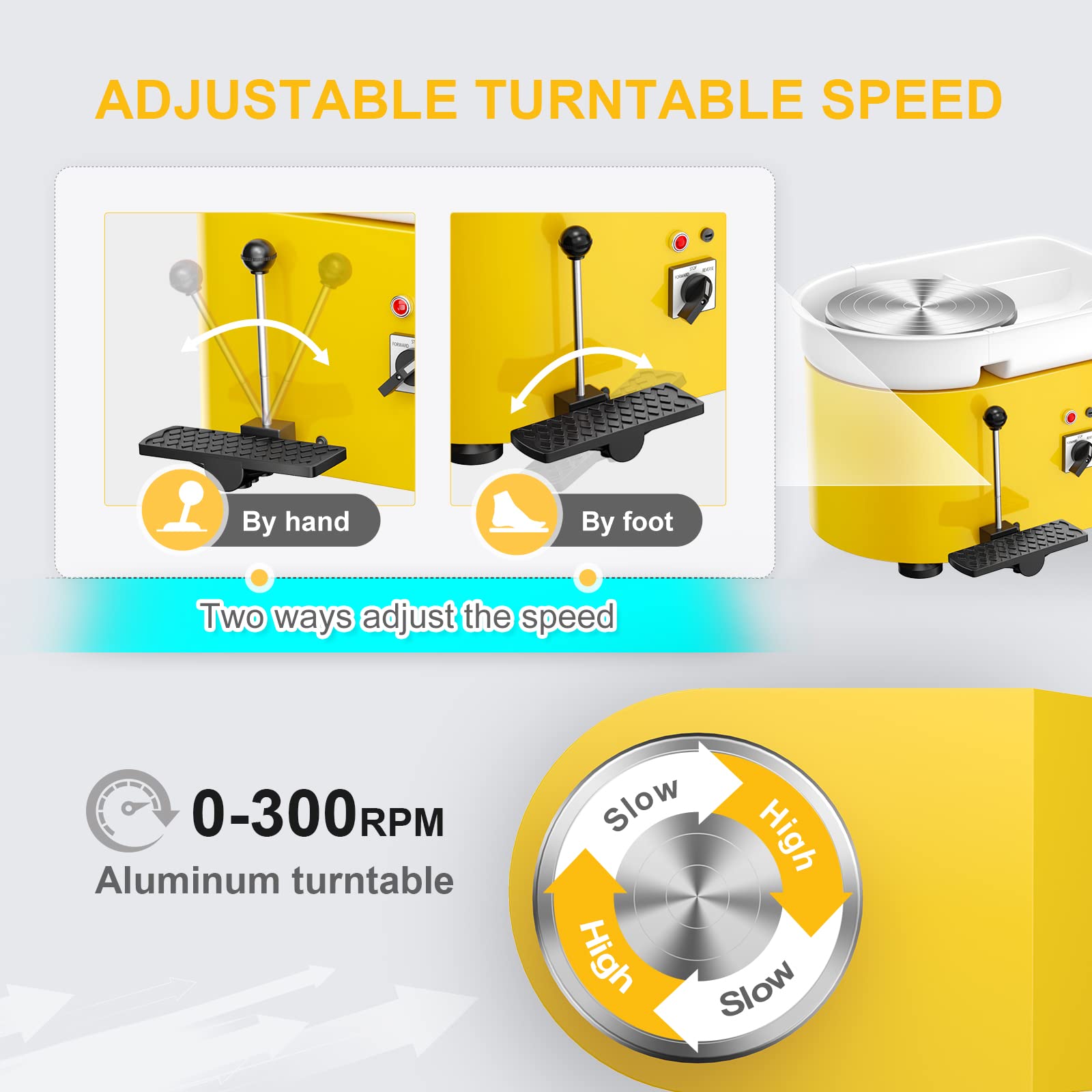 Elektrische Töpferscheibe Maschine 25CM 350W Keramik Clay Maschine Professionelle Töpferscheibe Formmaschine mit Töpferwerkzeugen für Erwachsene, Töpferanfänger, Töpferstudio