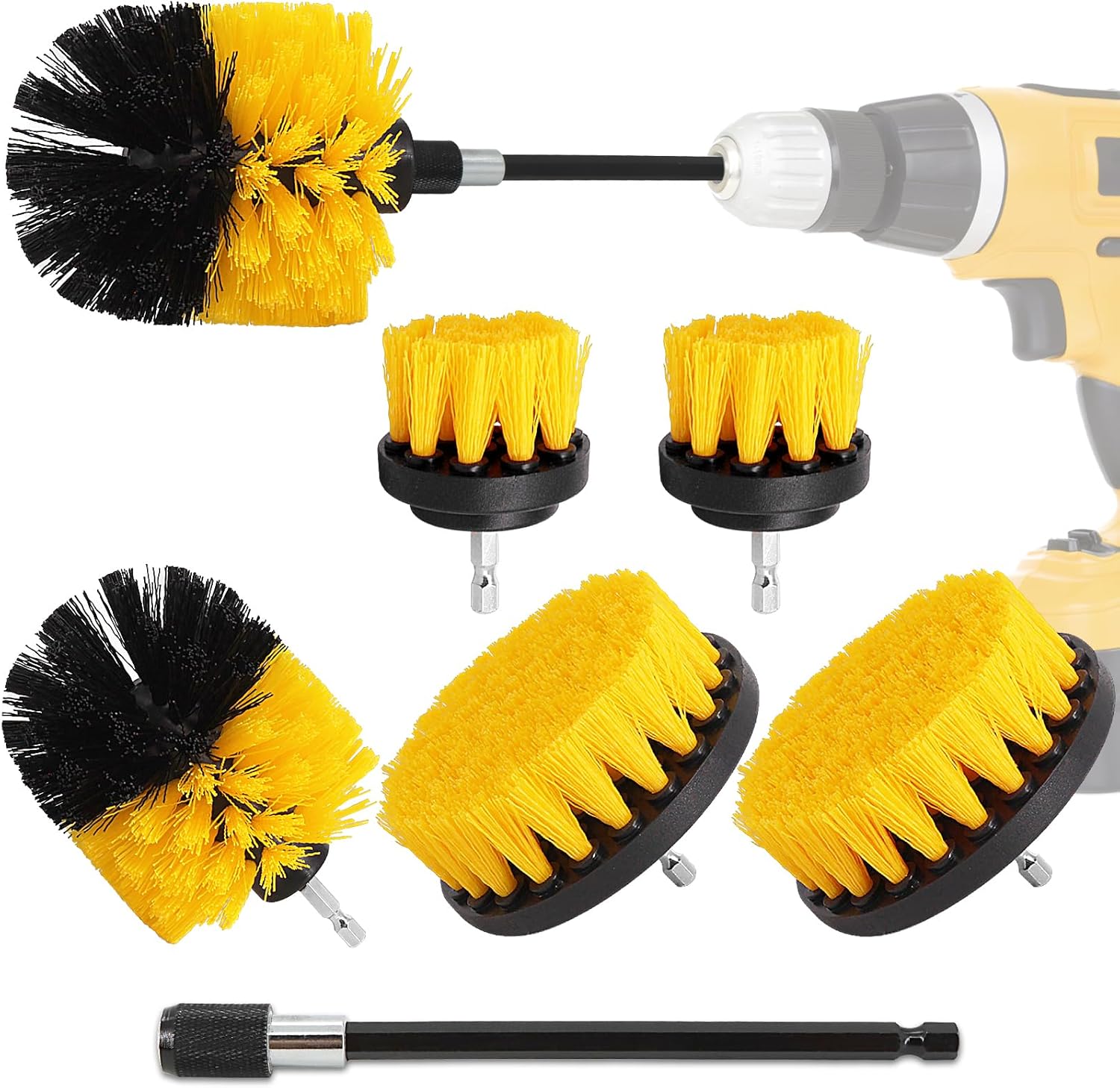 INUREYE 7 Pack Drill Brush, Power Cleaning Brush Attachment Set Multi