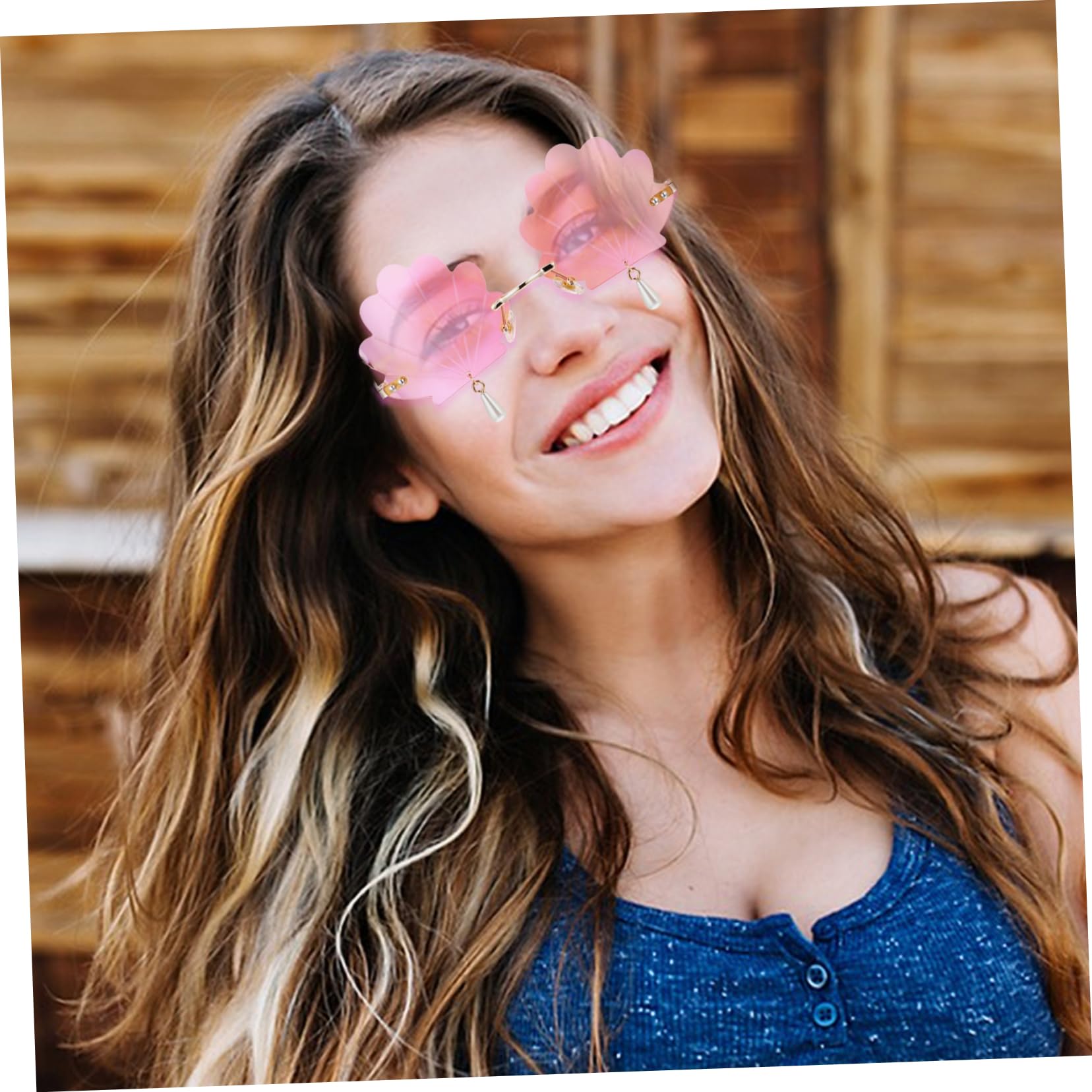 Sosoport 10 Stk Muschel- -Brille fasching women sunglasses party glasses Rave-Brille rahmenlose Brille Europäisch und amerikanisch Hülse Gläser Kind Requisiten