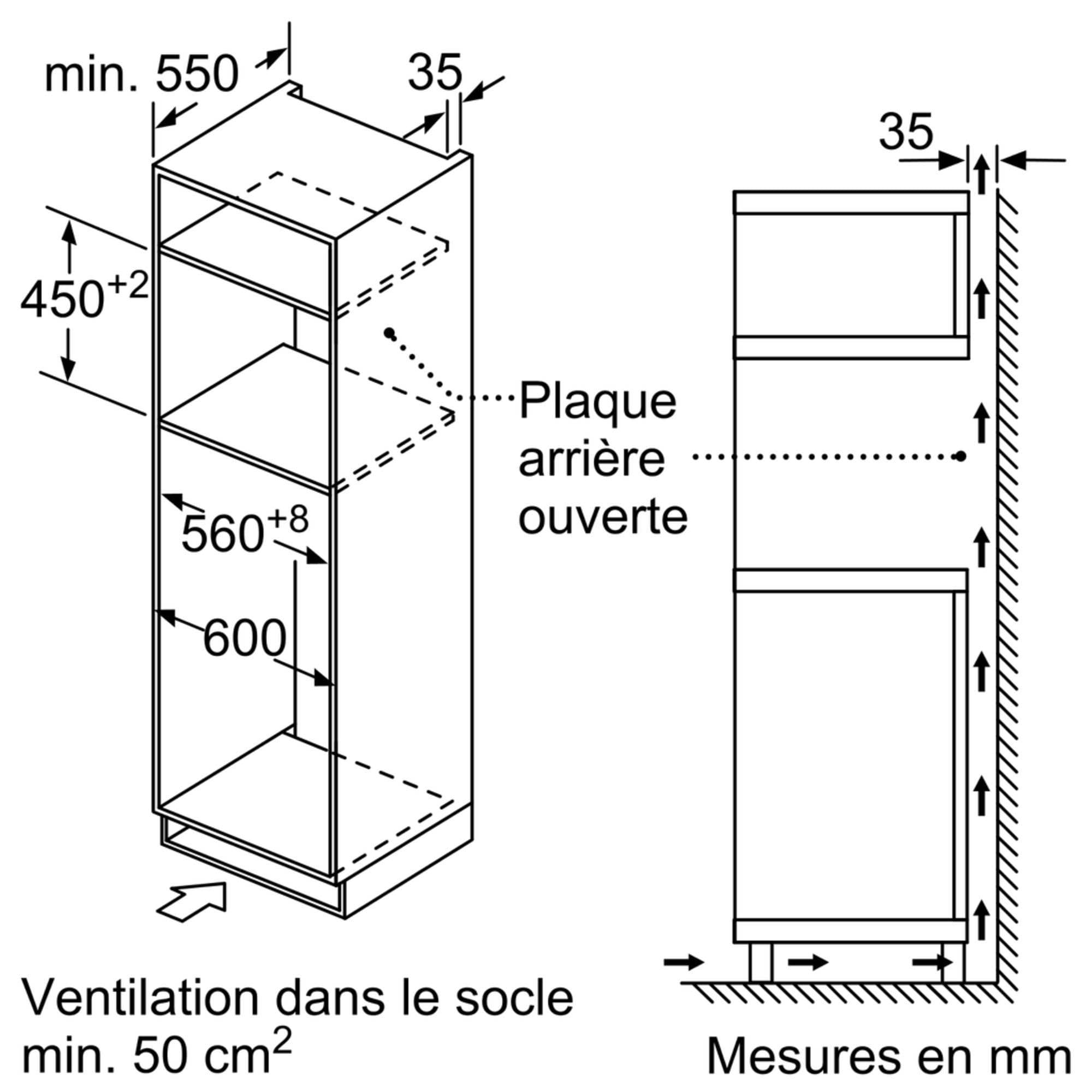 Bosch CMA583MB0, Série 4, Four micro-onde combiné, Encastrable, Noir