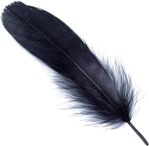 Miniatura 2 de AWAYTR 100 plumas de ganso natural para manualidades, bodas, decoración de fiesta en el hogar (negro)