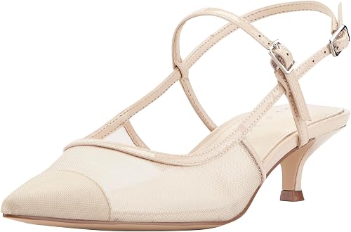 Marc Fisher LTD Women's Ceddy Ivory Mesh/Patent Leather 5.5 Medium
