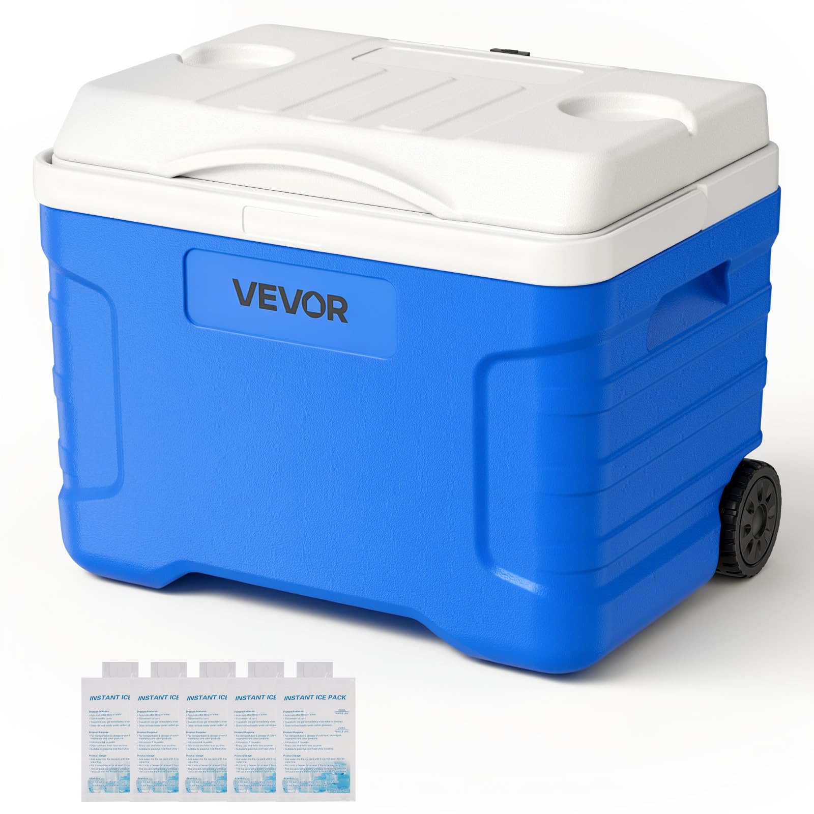 VEVOR Contenitore Isolato Termico con Ruote, Frigo Portatile con Ruote Capienza ca. 20 L Mantenimento Cibo Bevande Cubetti di Ghiaccio, Senza Elettricità, Picnic Campeggio Barbecue Attività all'Aperto