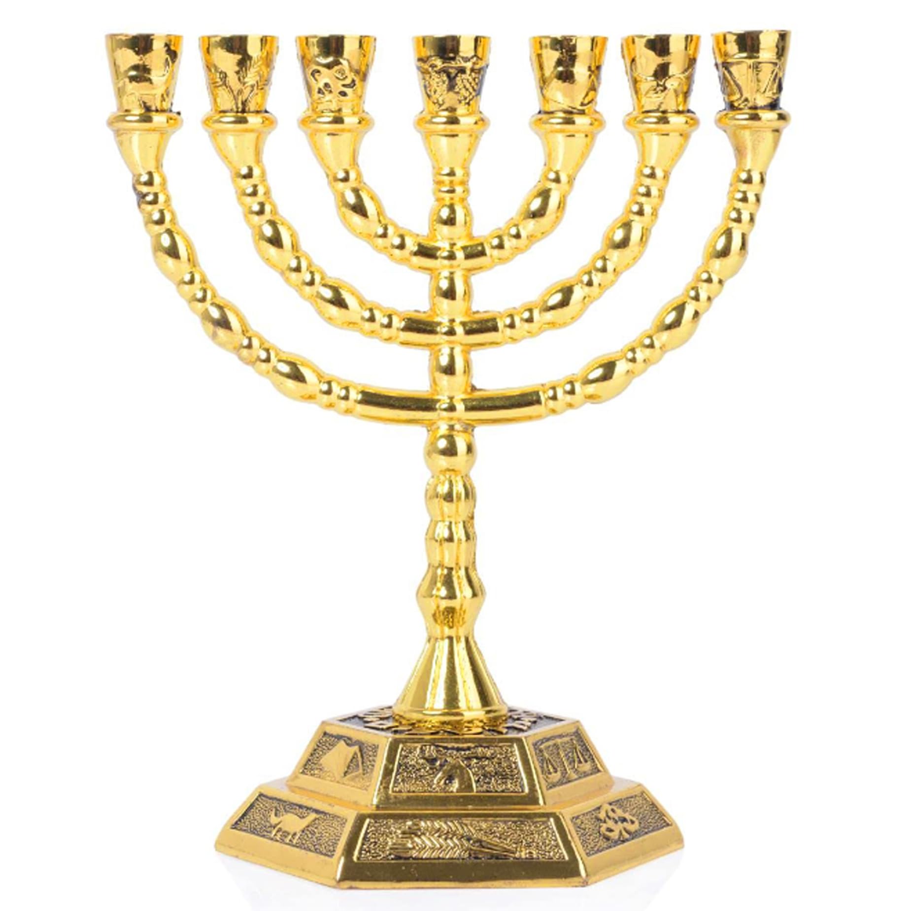 Rama Oro Menorah Vintage - Decoraciones y Regalos de Hanukkah, 7 Rama