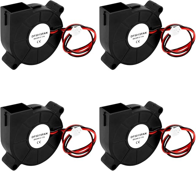 4 PCS 3D Printer Cooling Blower 3D Printer Fan 0.17A DC 50x50x15mm 5015 Blower Radical Cooling Fan 30cm Cable 2 Pin Terminal 3D Printer Accessories For 3D Printer Cooler Heatsinks