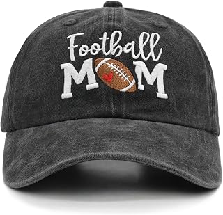 Football Mom Hat with Gift Box for Women, Funny Embroidered Football Baseball Cap for Mama