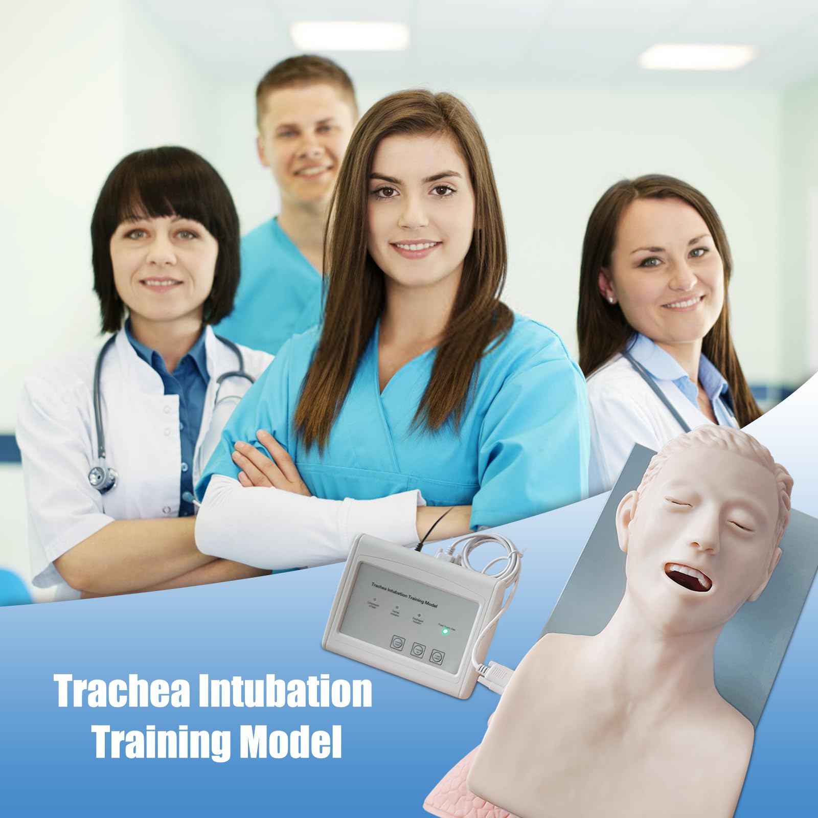AMITD Modello di intubazione endotracheale in PVC, per allenamento orale/nasale, per educazione e pratica