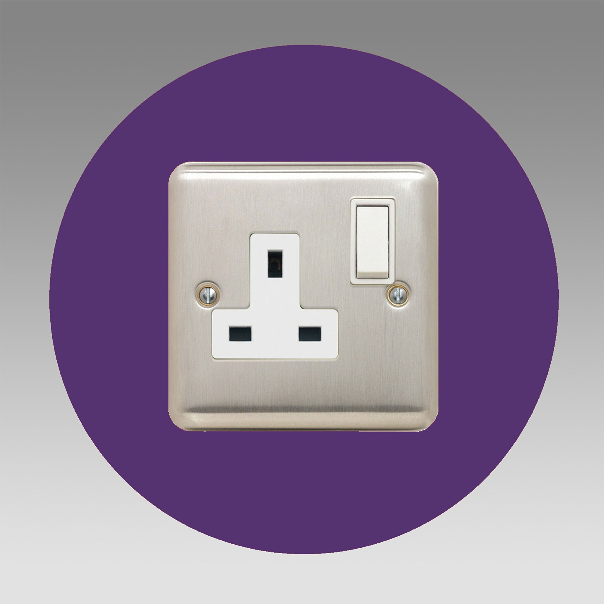 DSD Supplies ltd. Socket Surround, Single Round Acrylic Back Panel, Hygienic Circle Wall Cover, Trim, Back or Finger Plate Frame, Colour:Purple