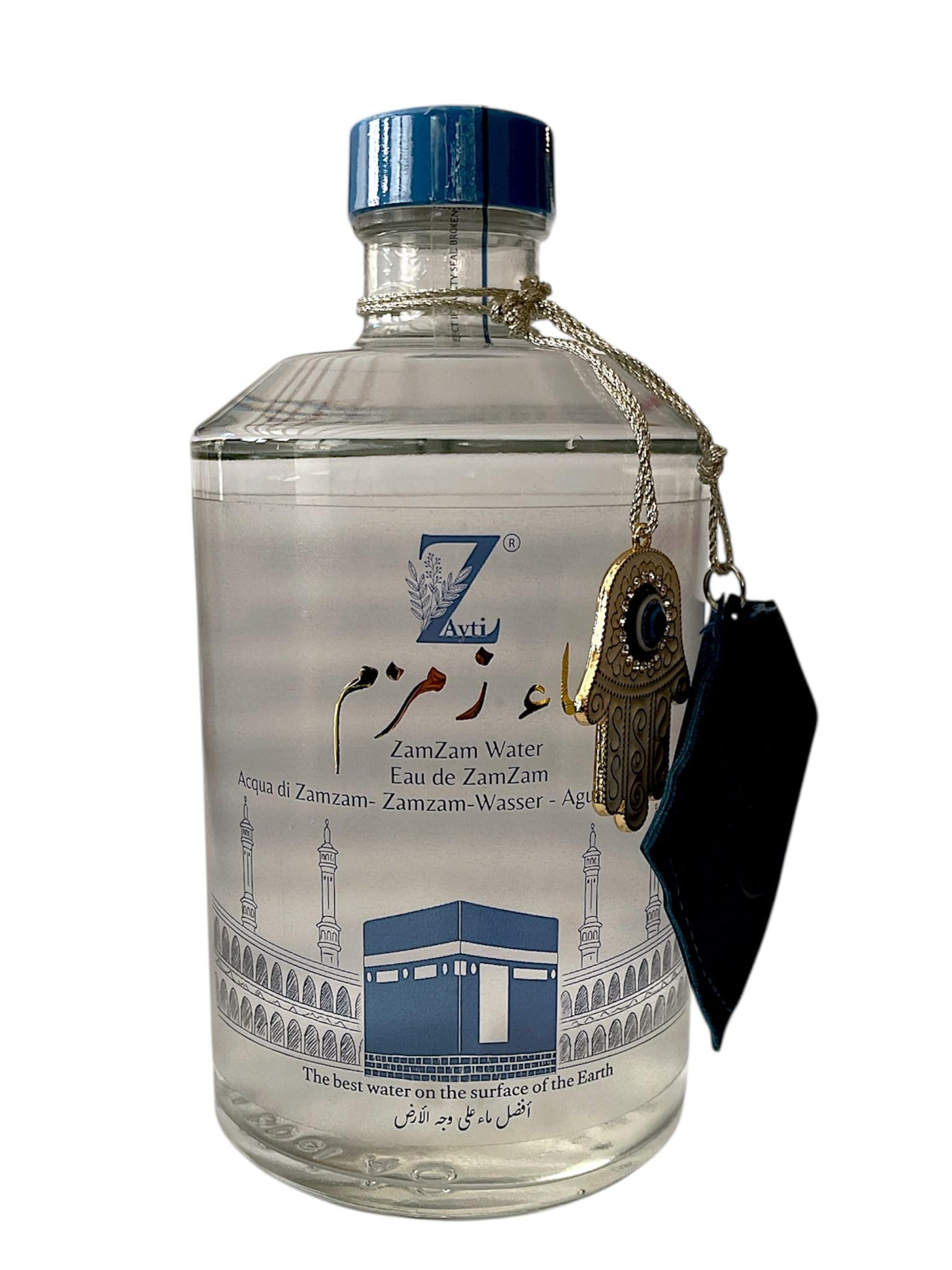 Agua de Zamzam (del pozo de Zam Zam) - 1 x 500 ml (50cl) - Auténtico de (Mecca) Makkah en Arabia Saudita - agua mineral (1x botella)