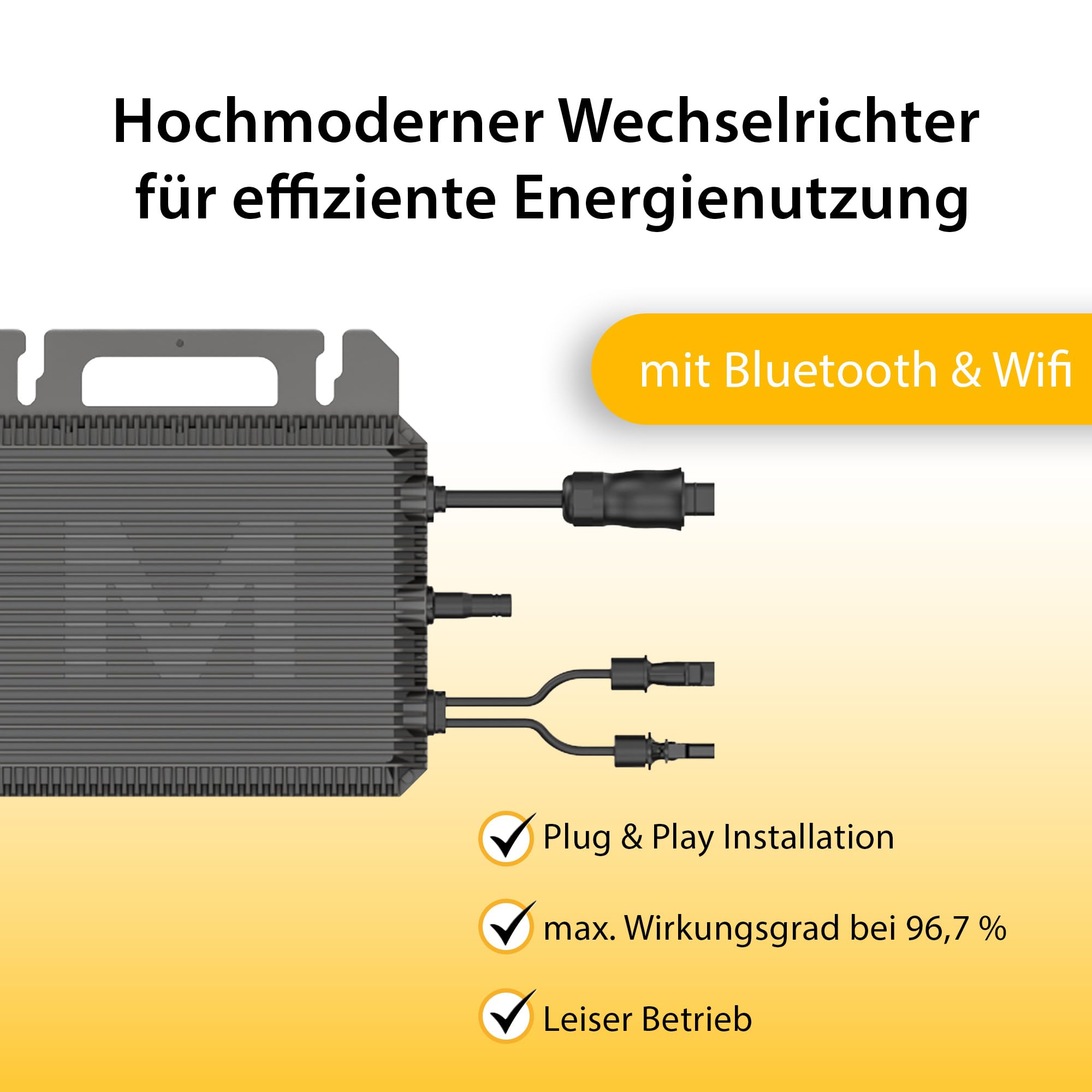 VALE Balkonkraftwerk Bifazial 450 Wp Full Black - Marstek-M2-800 Wechselrichter - Solaranlage - Hochwertiges Solarpanel Set - 3m AC-Kabel